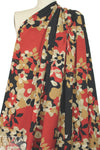 Italian wool pique textured woven - tandoori floral