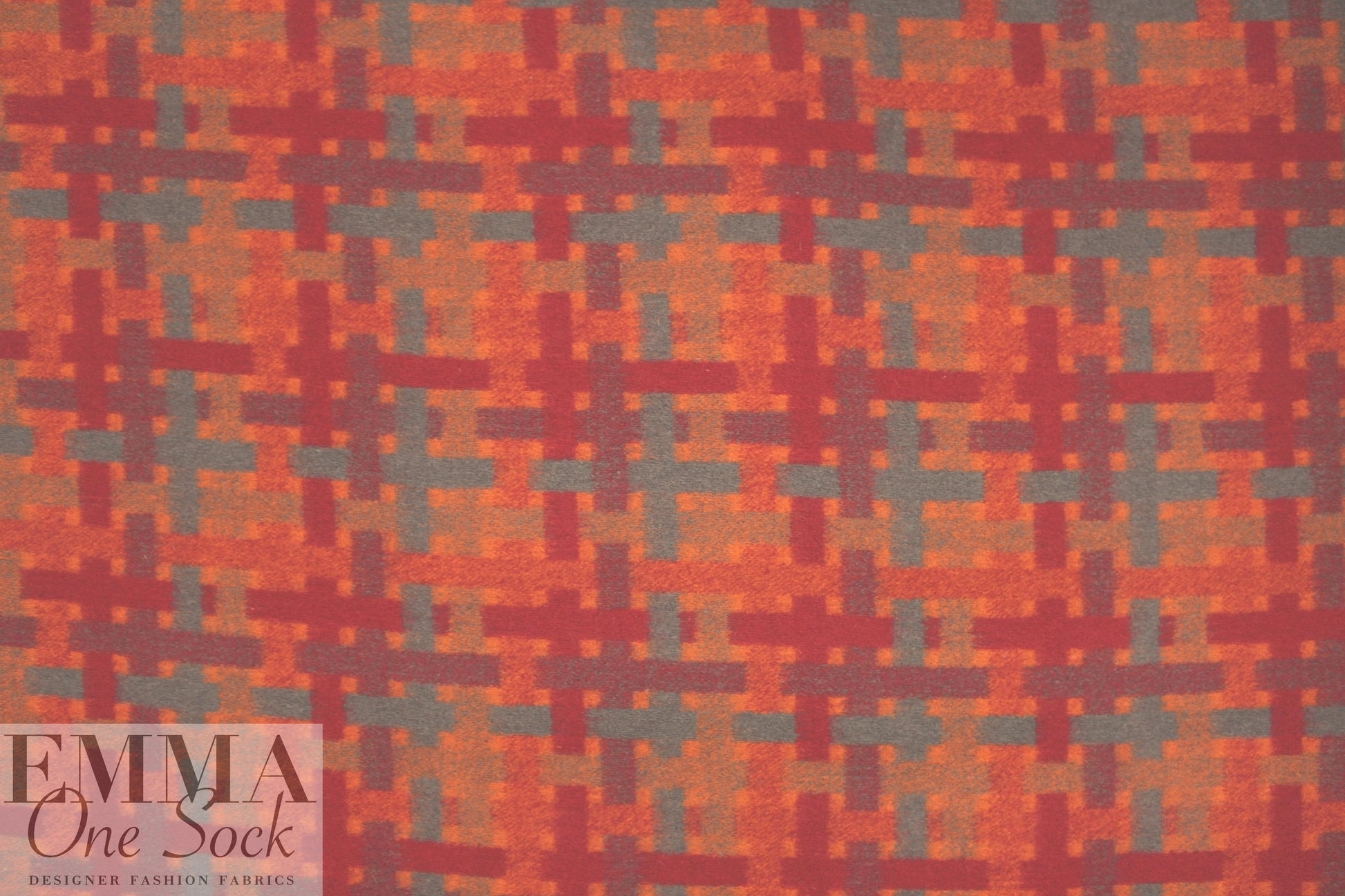 Italian spicy plaid textured wool fleece