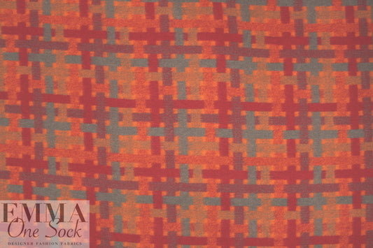 Italian spicy plaid textured wool fleece 2 yds
