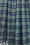 Italian virgin wool yarn dyed plaid - teal/indigo/sand