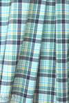famous designer fine wool plaid - blues/aloe