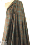 famous designer merino wool plaid - chocolate/teal