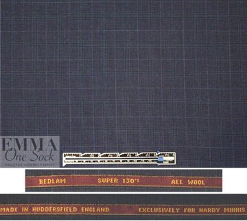 famous designer super 130 wool plaid - midnight 2 yd