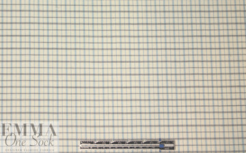 famous designer virgin wool plaid - ivory/robin's egg