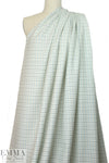 famous designer virgin wool plaid - ivory/robin's egg 1.875 yd