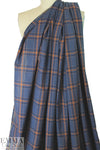 famous designer merino wool plaid - navy/rust