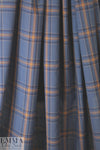 famous designer merino wool plaid - navy/rust