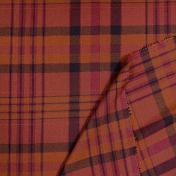 Italian spice tones plaid all-wool twill weave dress weight 1.75 yd