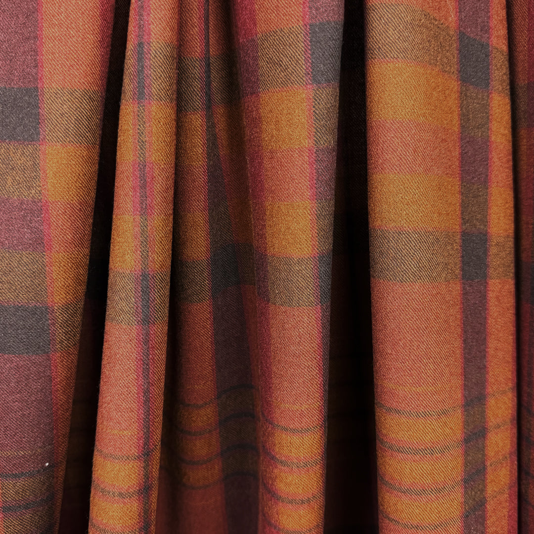 Italian spice tones plaid all-wool twill weave dress weight 1.75 yd