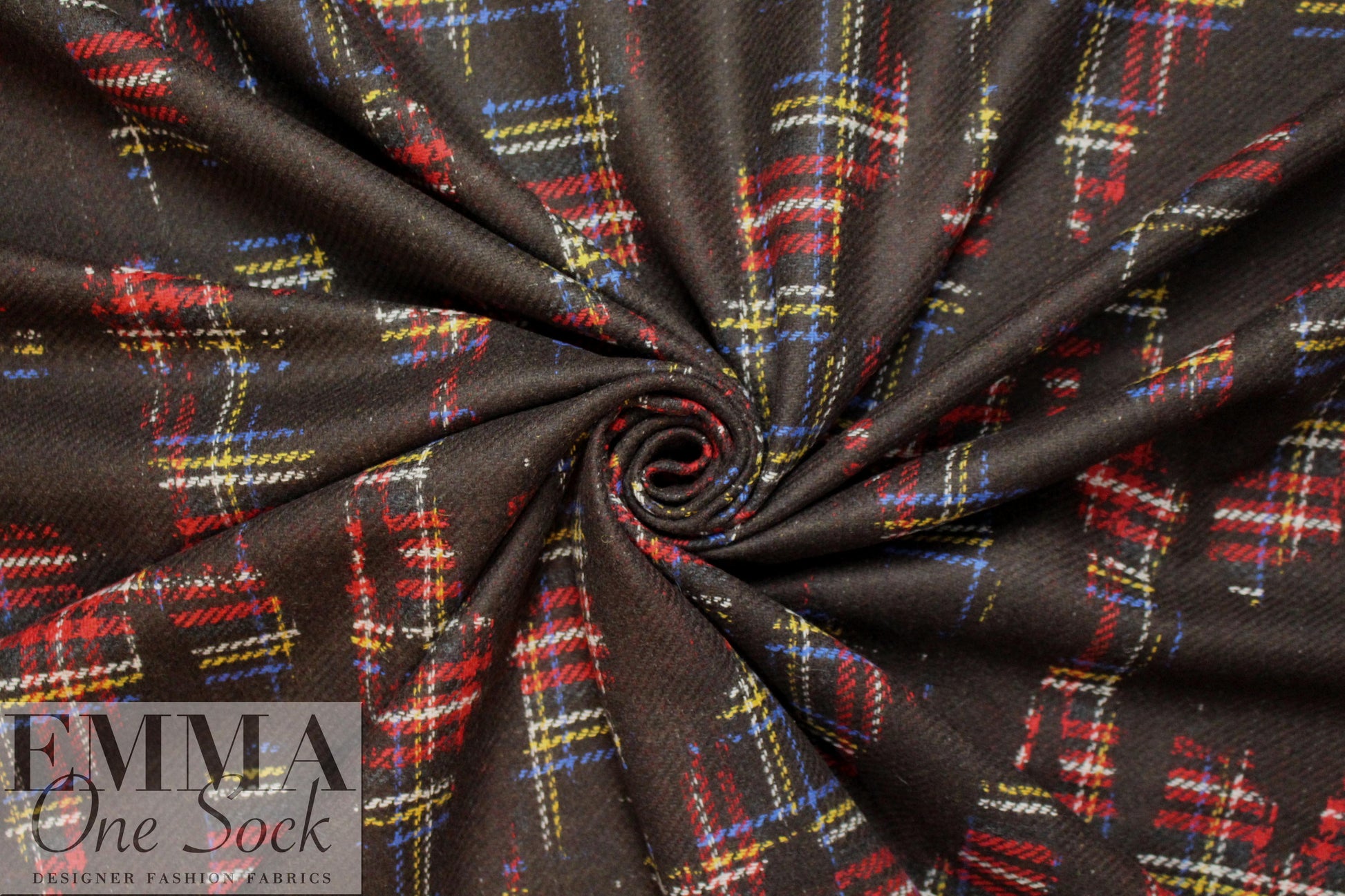 Italian 'now you see it' wool plaid suiting 1.625 yds