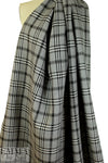 Italian black/white/gray yarn dyed plaid woven