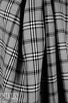 Italian black/white/gray yarn dyed plaid woven