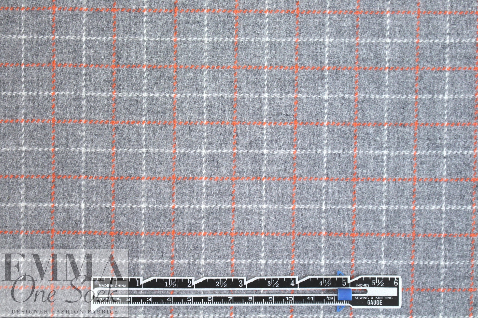 Rag and B0ne gray/tangerine plaid wool suiting