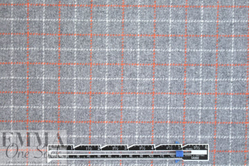 Rag and B0ne gray/tangerine plaid wool suiting