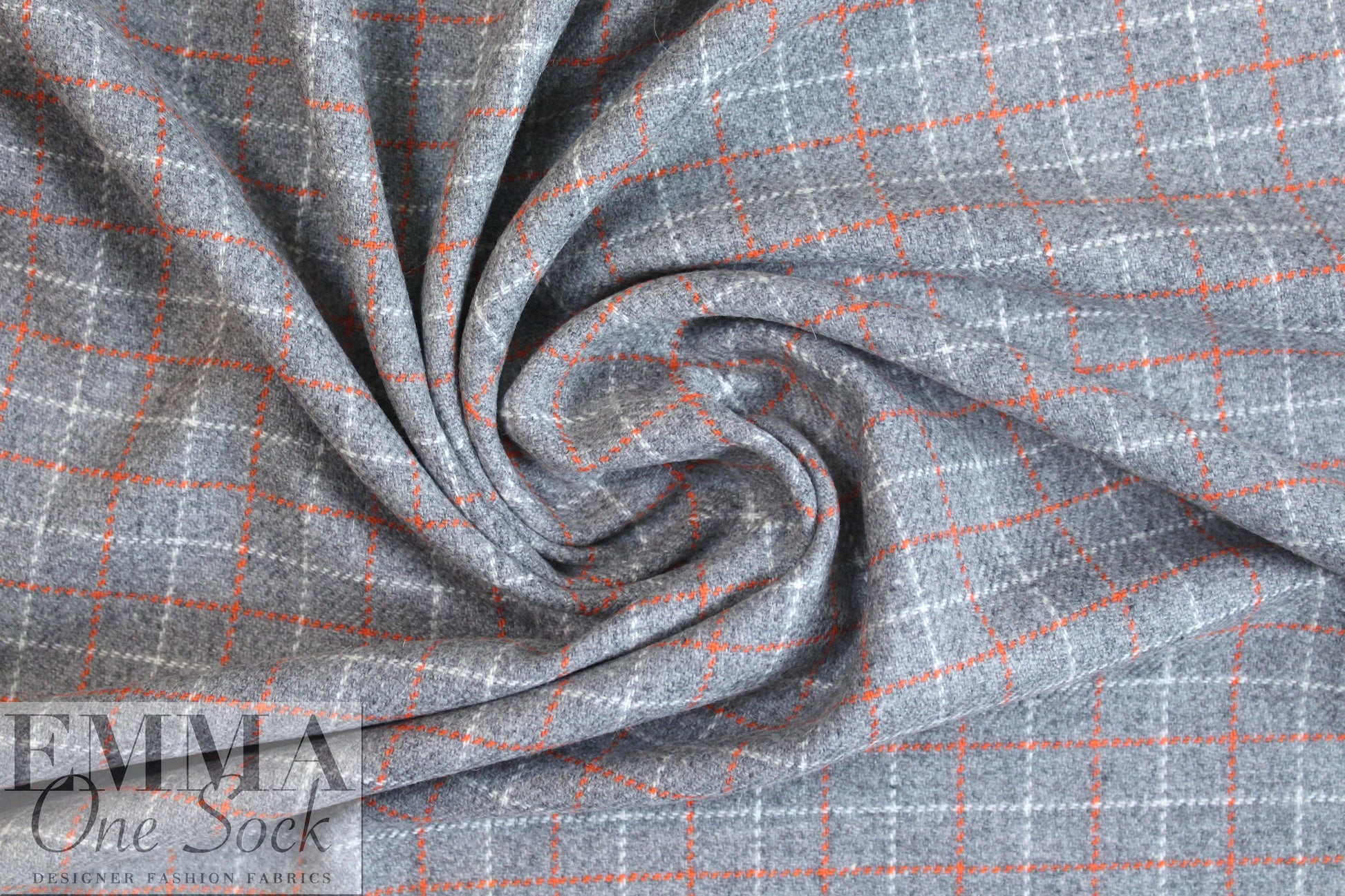 Rag and B0ne gray/tangerine plaid wool suiting