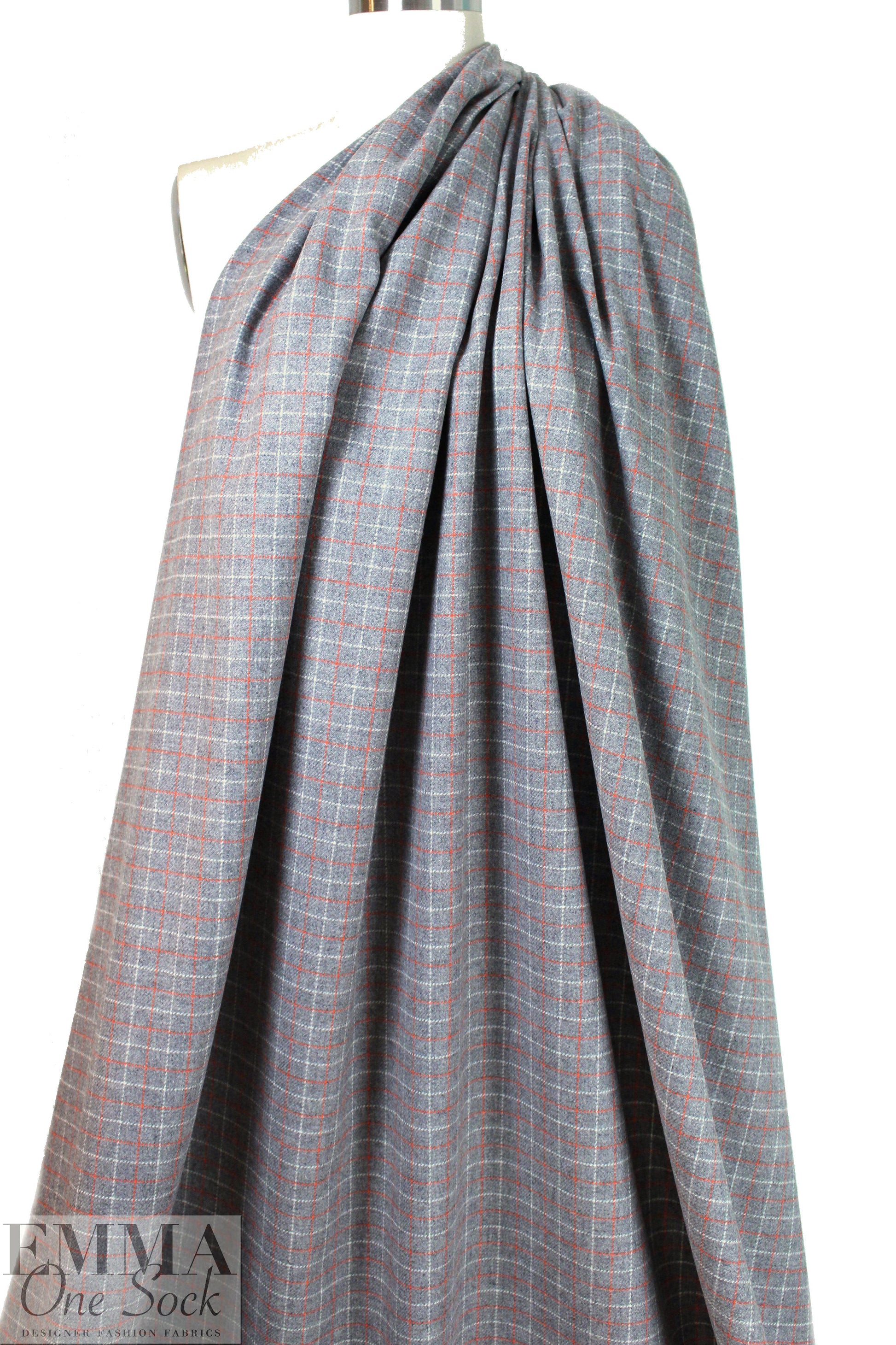 Rag and B0ne gray/tangerine plaid wool suiting