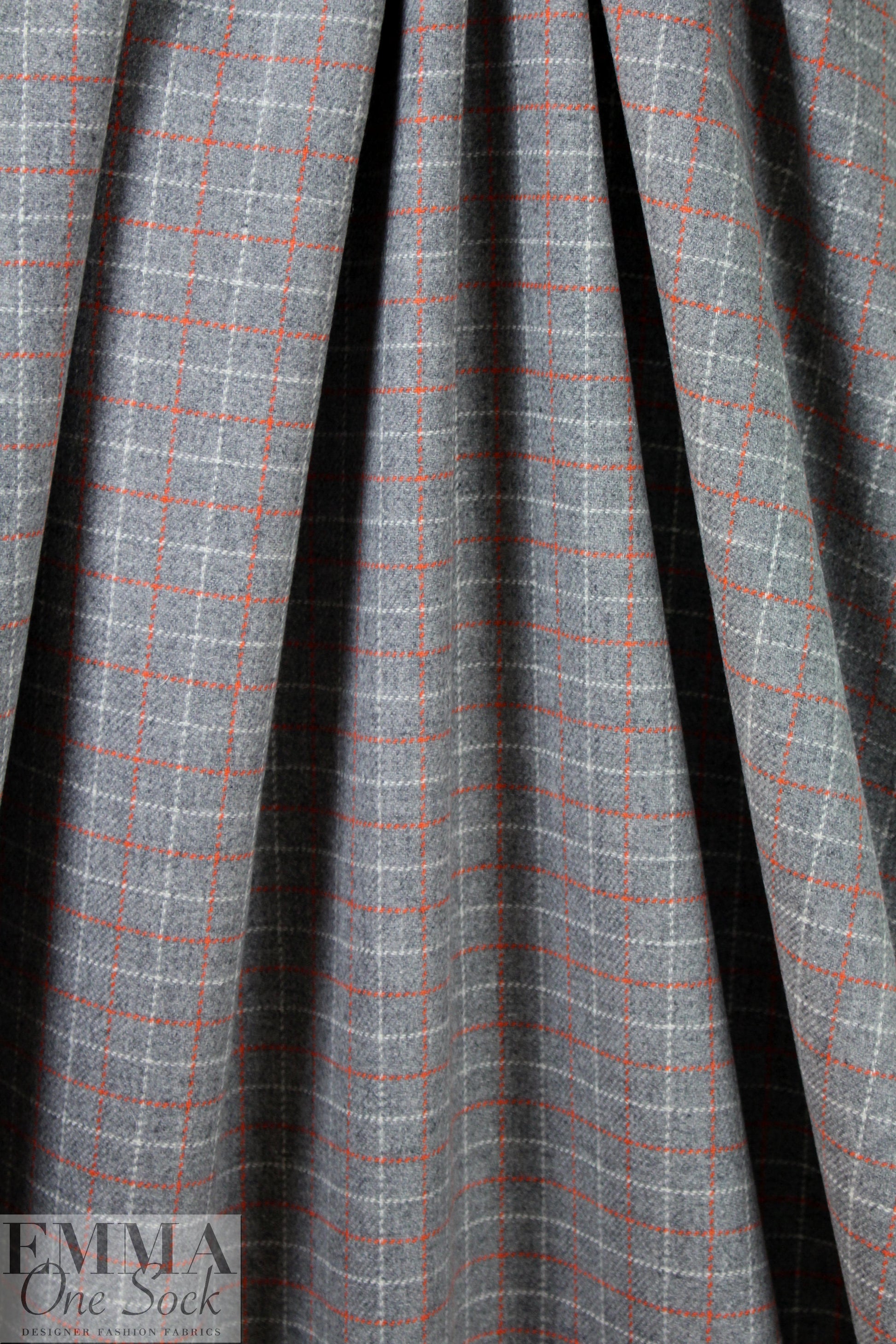 Rag and B0ne gray/tangerine plaid wool suiting