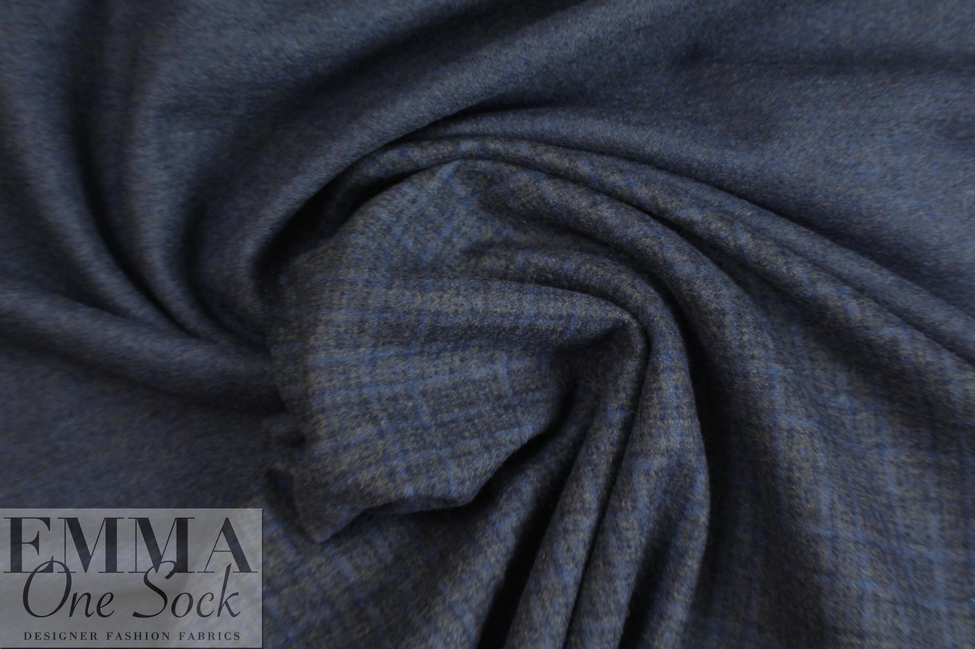 Italian navy/charcoal plaid virgin wool sweater doubleknit