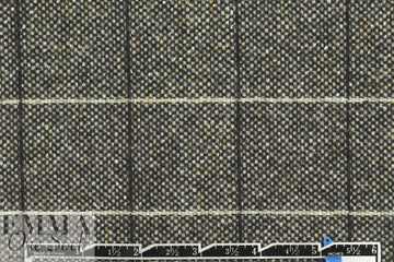 Italian earthy windowpane plaid wool/silk tweed