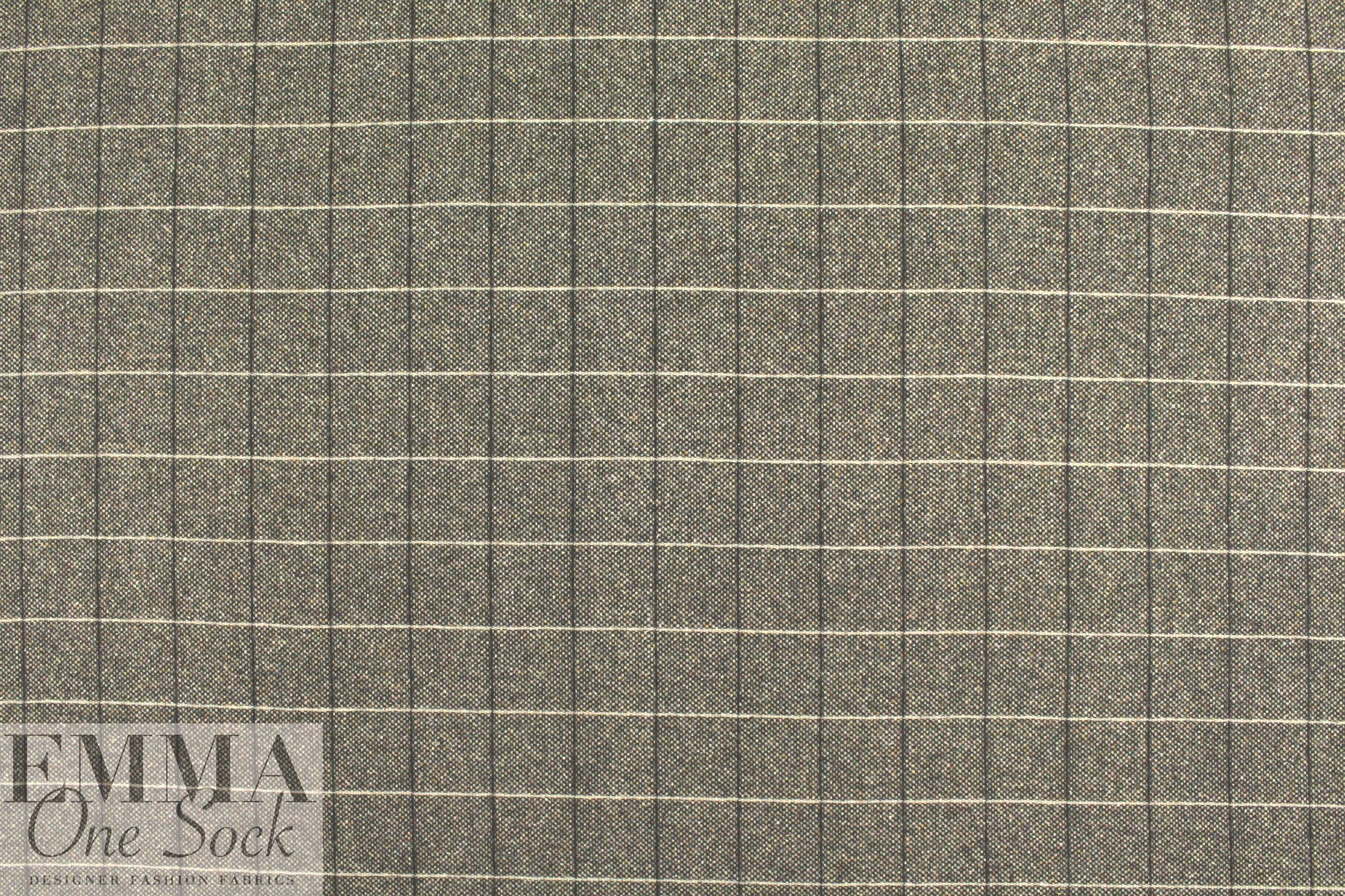 Italian earthy windowpane plaid wool/silk tweed