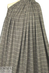 Italian earthy windowpane plaid wool/silk tweed
