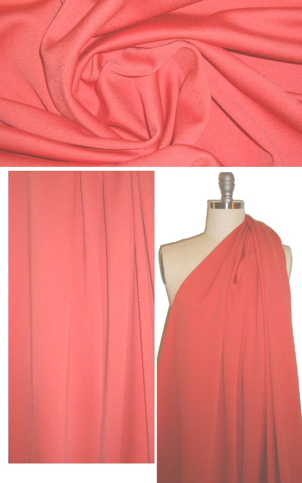 St. John wool blend ponte - bright coral 2 yds