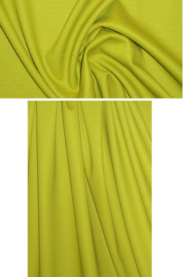 famous designer wool blend ponte - chartreuse 1.5 yds