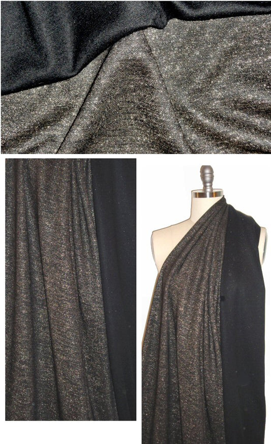 NY designer gold metallic/black wool blend doubleknit
