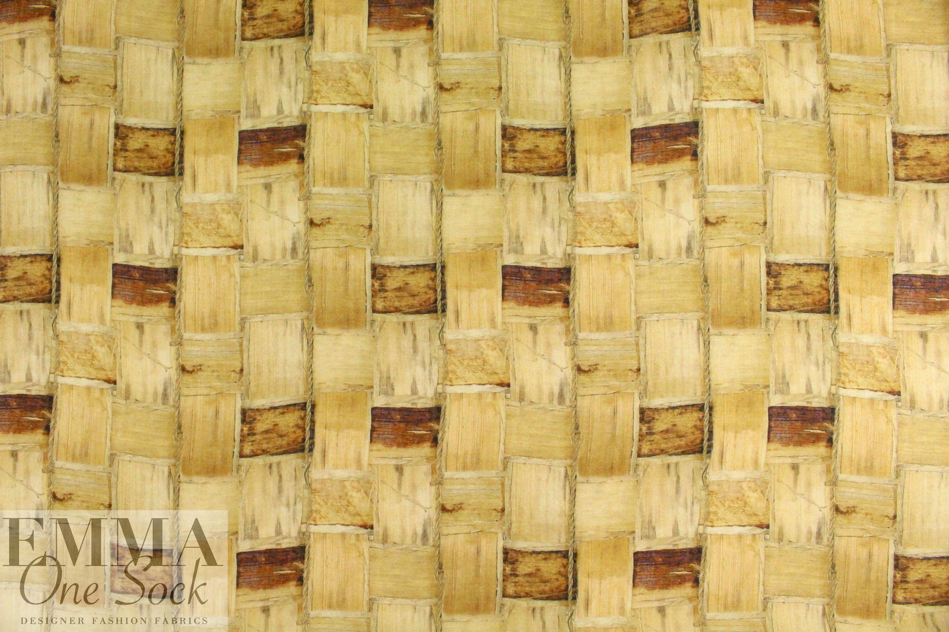 Italian sepia basket closeup silk/viscose woven 1.66 yd