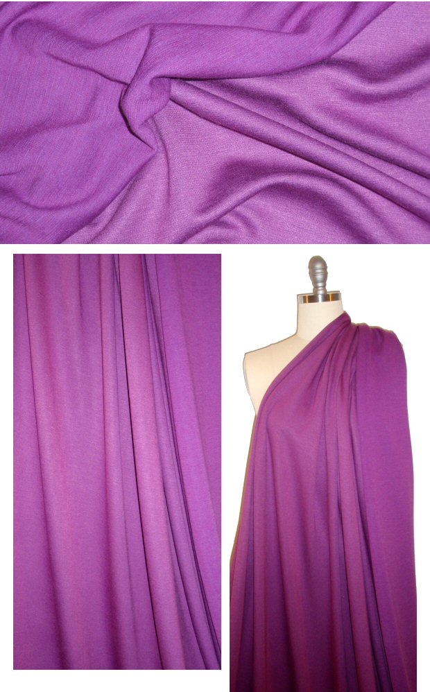 Italian magenta/fuschia wool/viscose interlock knit