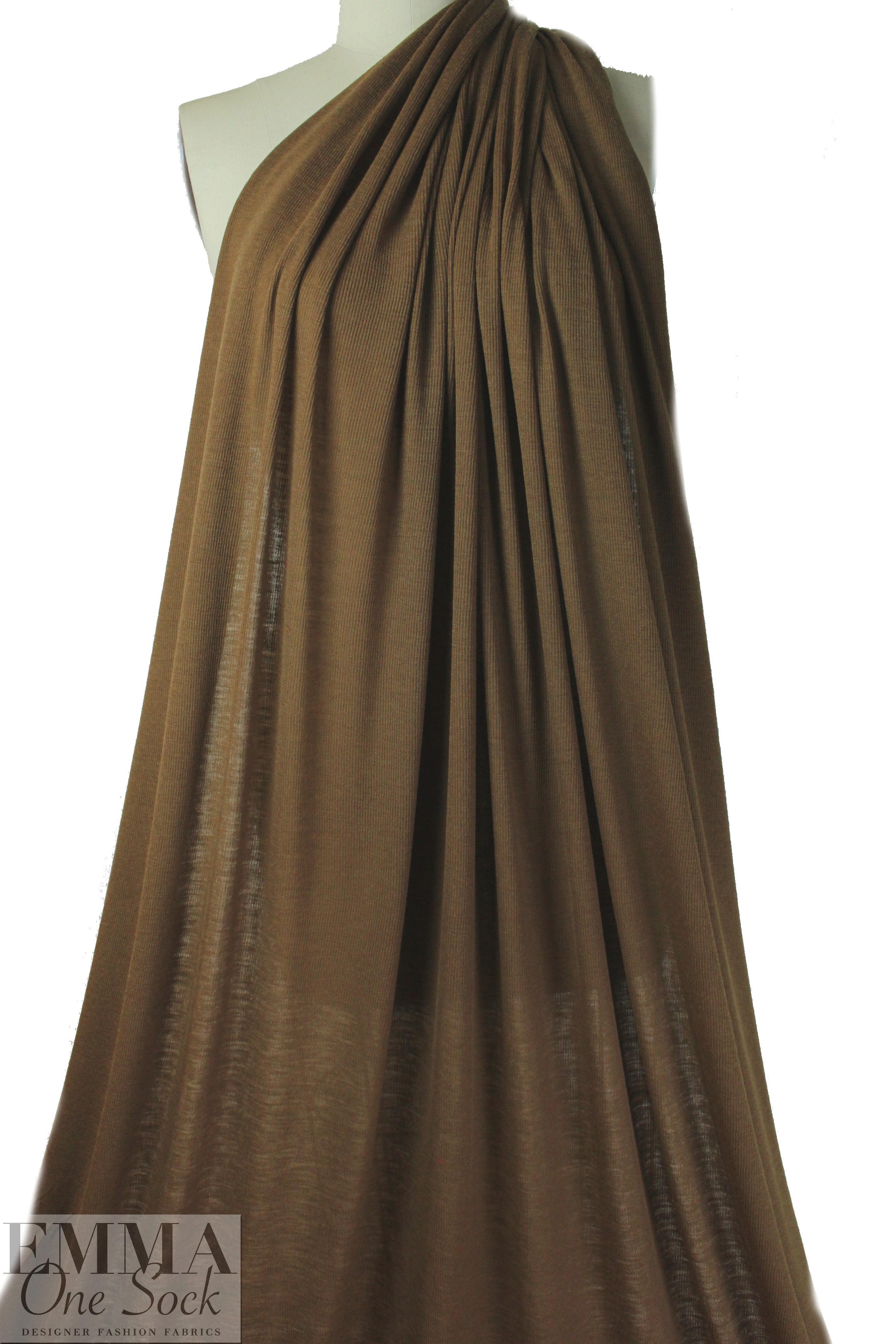 NY designer featherweight wool rib knit - cafe' au lait