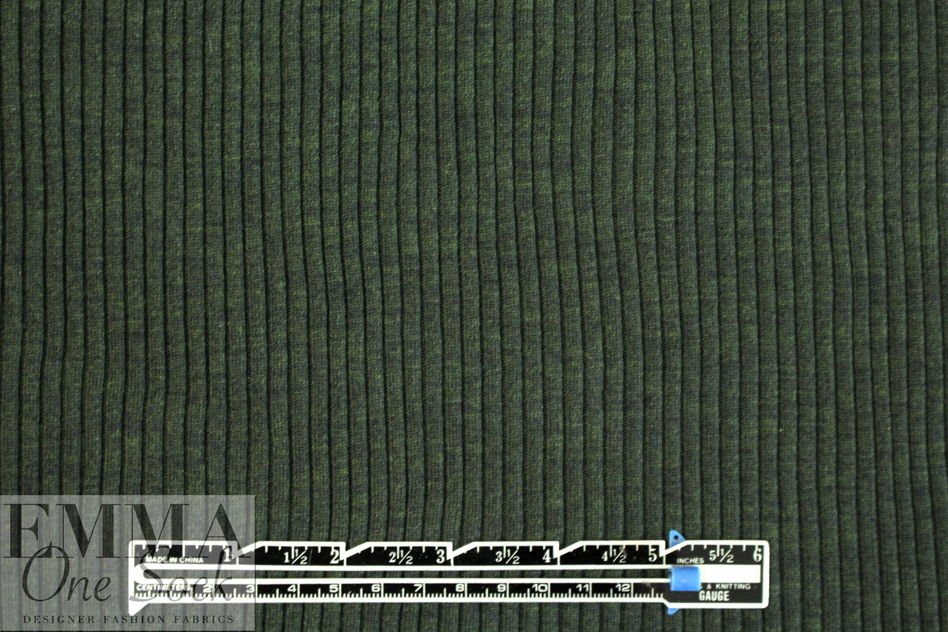 NY designer 4x4 ribbed wool sweater knit - forest 1 yard