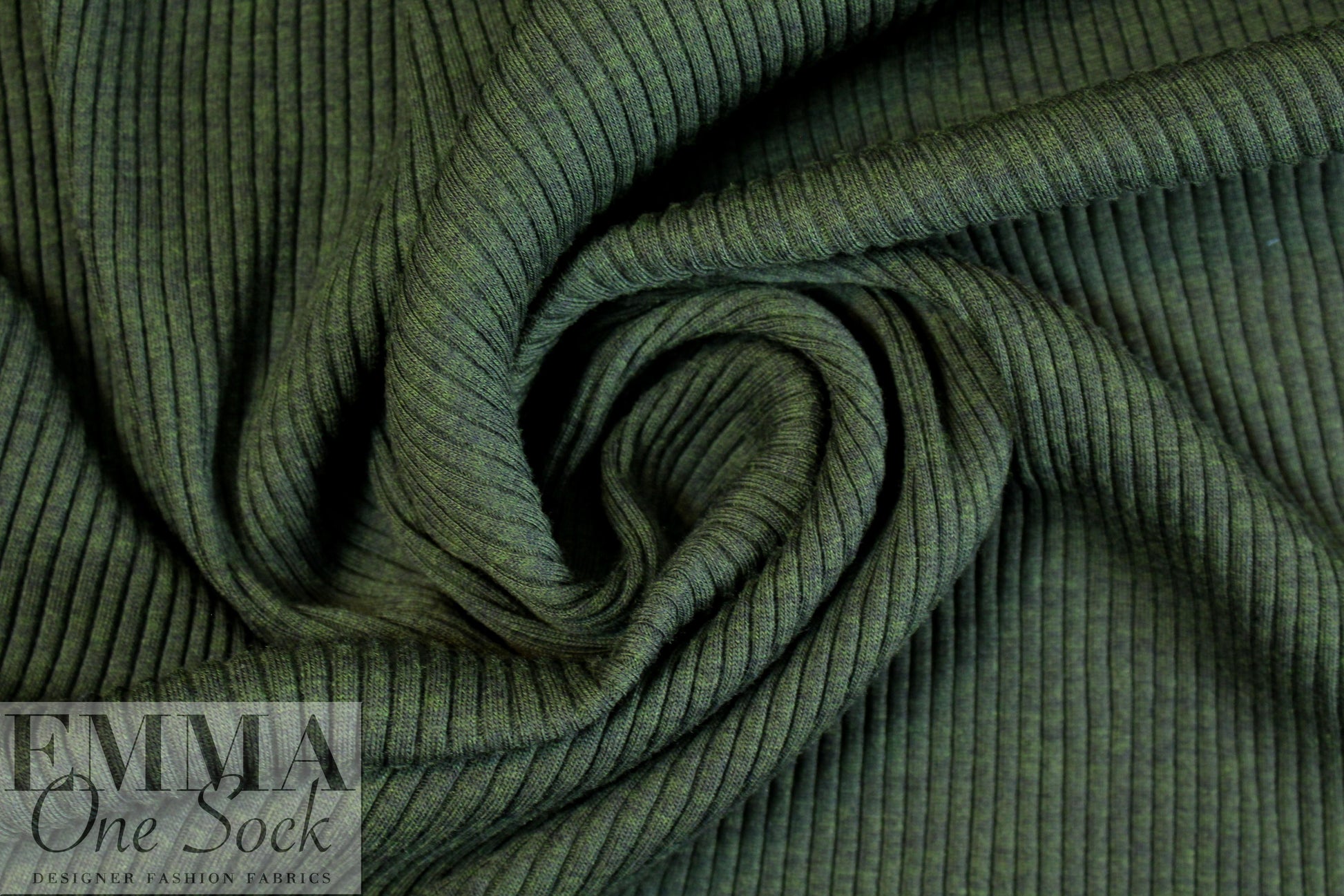 NY designer 4x4 ribbed wool sweater knit - forest .75 yds