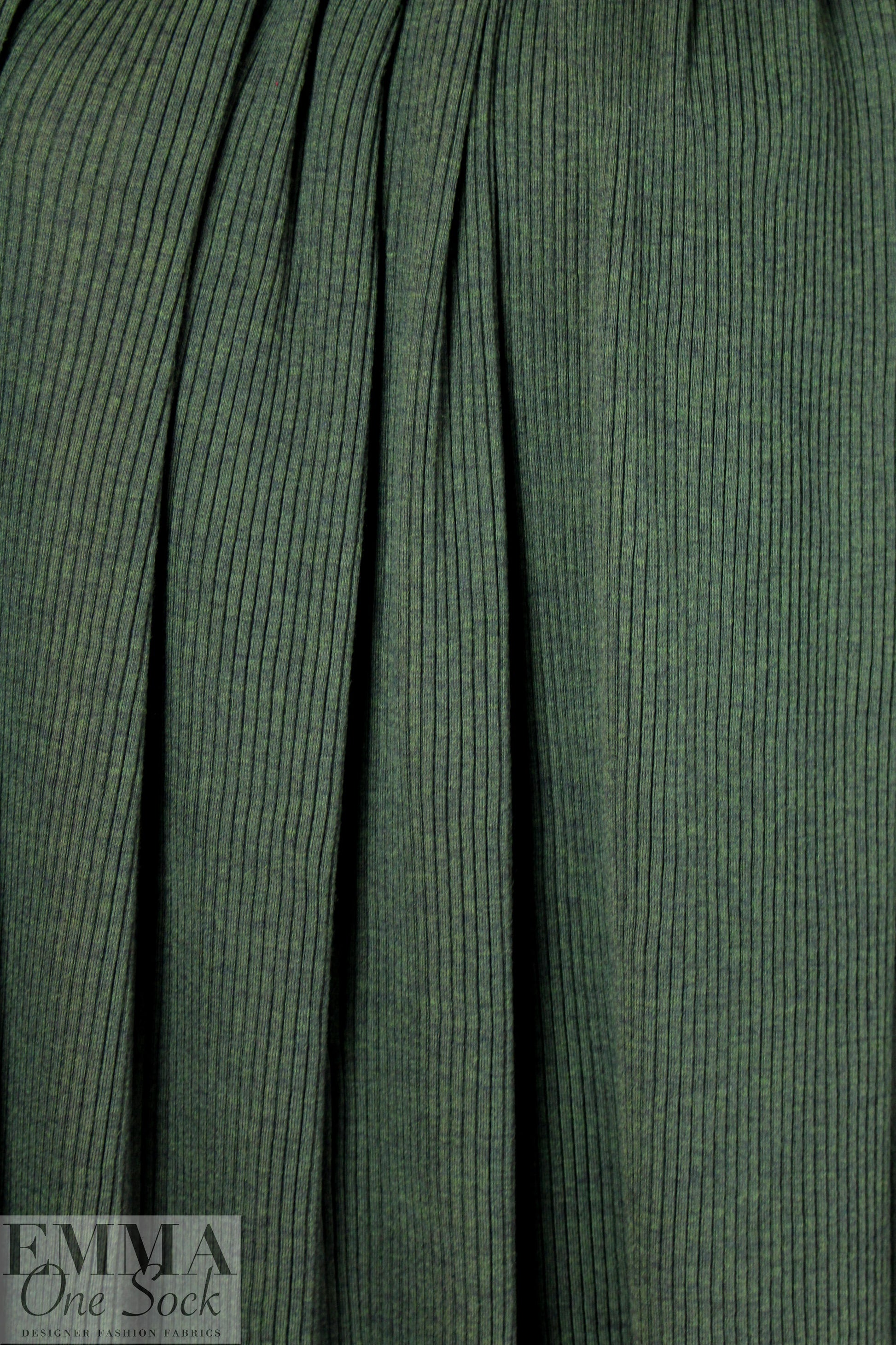 NY designer 4x4 ribbed wool sweater knit - forest 1 yard