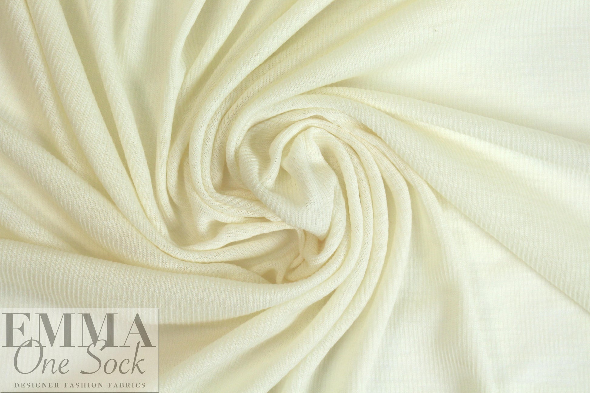 NY designer featherweight wool rib knit - ivory 2 yds