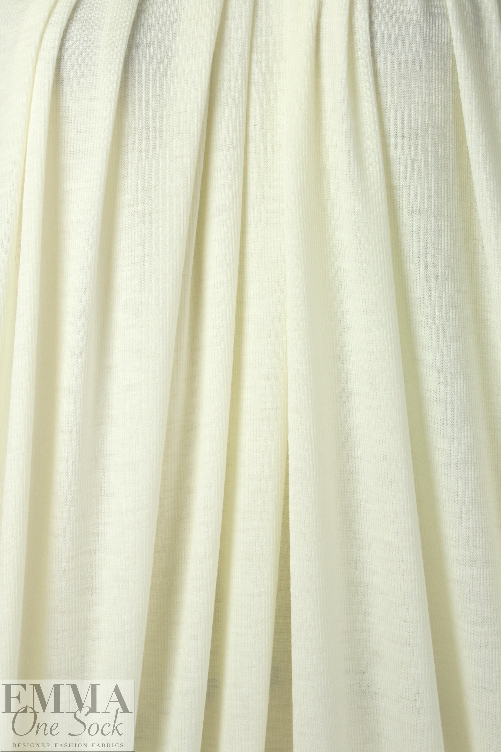 NY designer featherweight wool rib knit - ivory 2 yds