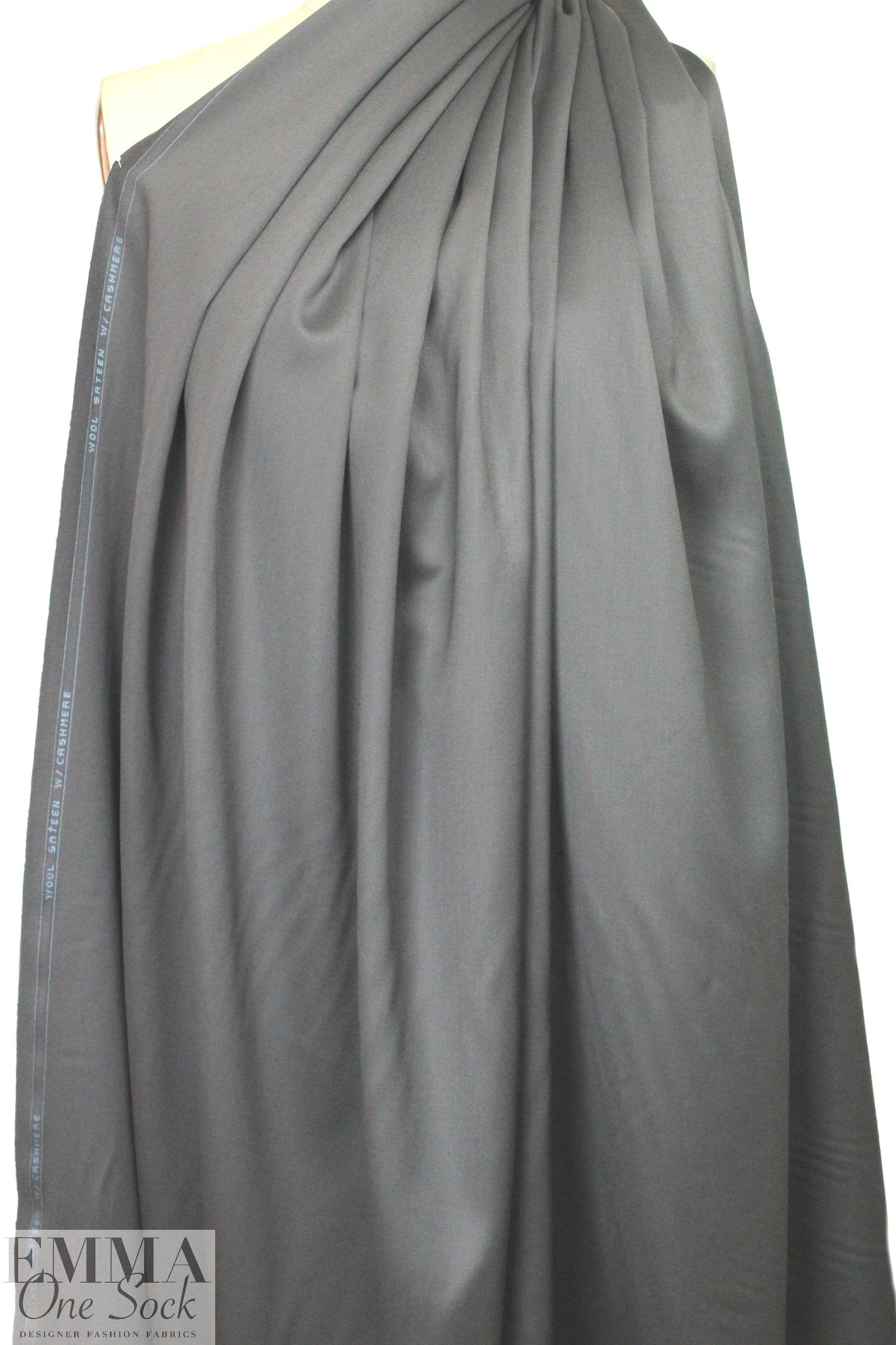 superfine luxury wool sateen - banker's grey 2.25 yd