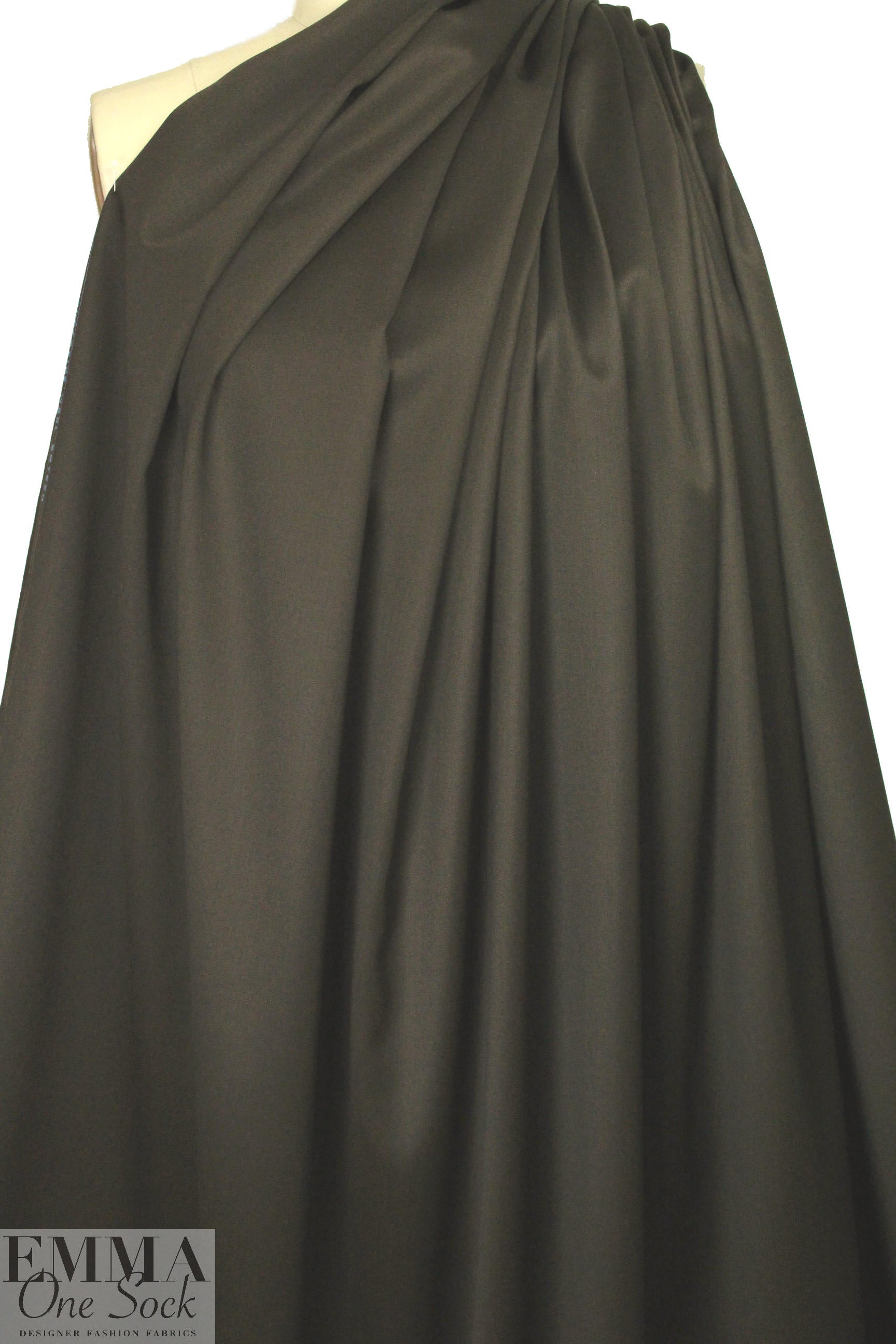 superfine luxury wool sateen - dark chocolate