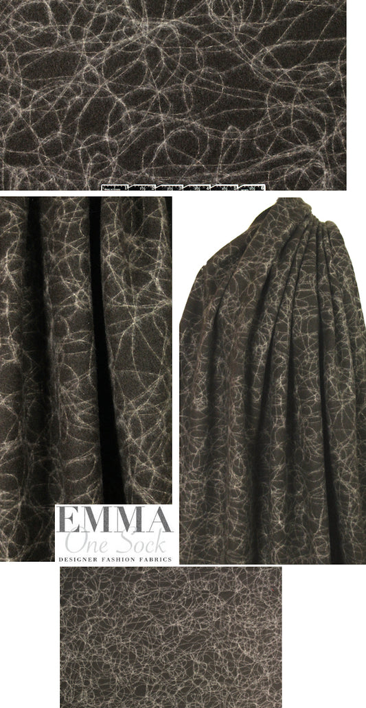 Italian yarn-scribble french roast wool blend fleece