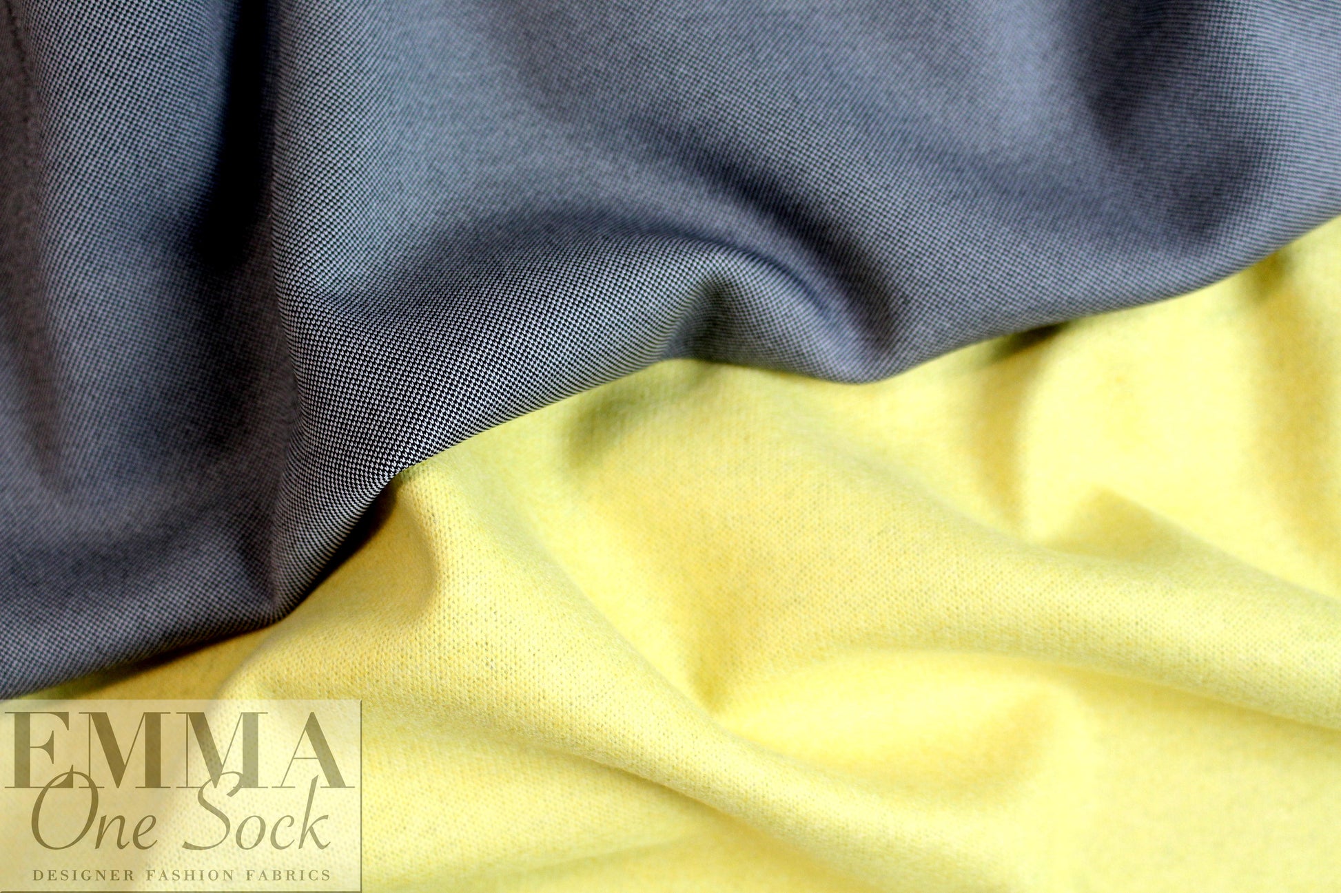 Italian high fashion wool 'scuba'  - yellow/blk/wht