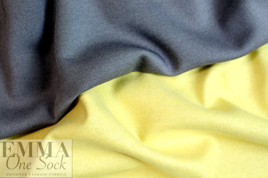 Italian high fashion wool 'scuba'  - yellow/blk/wht