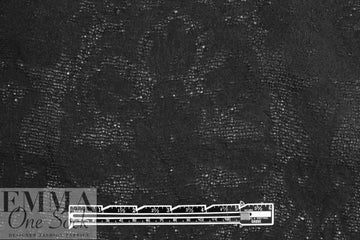 Italian black textured silk/wool semi-sheer jacquard woven