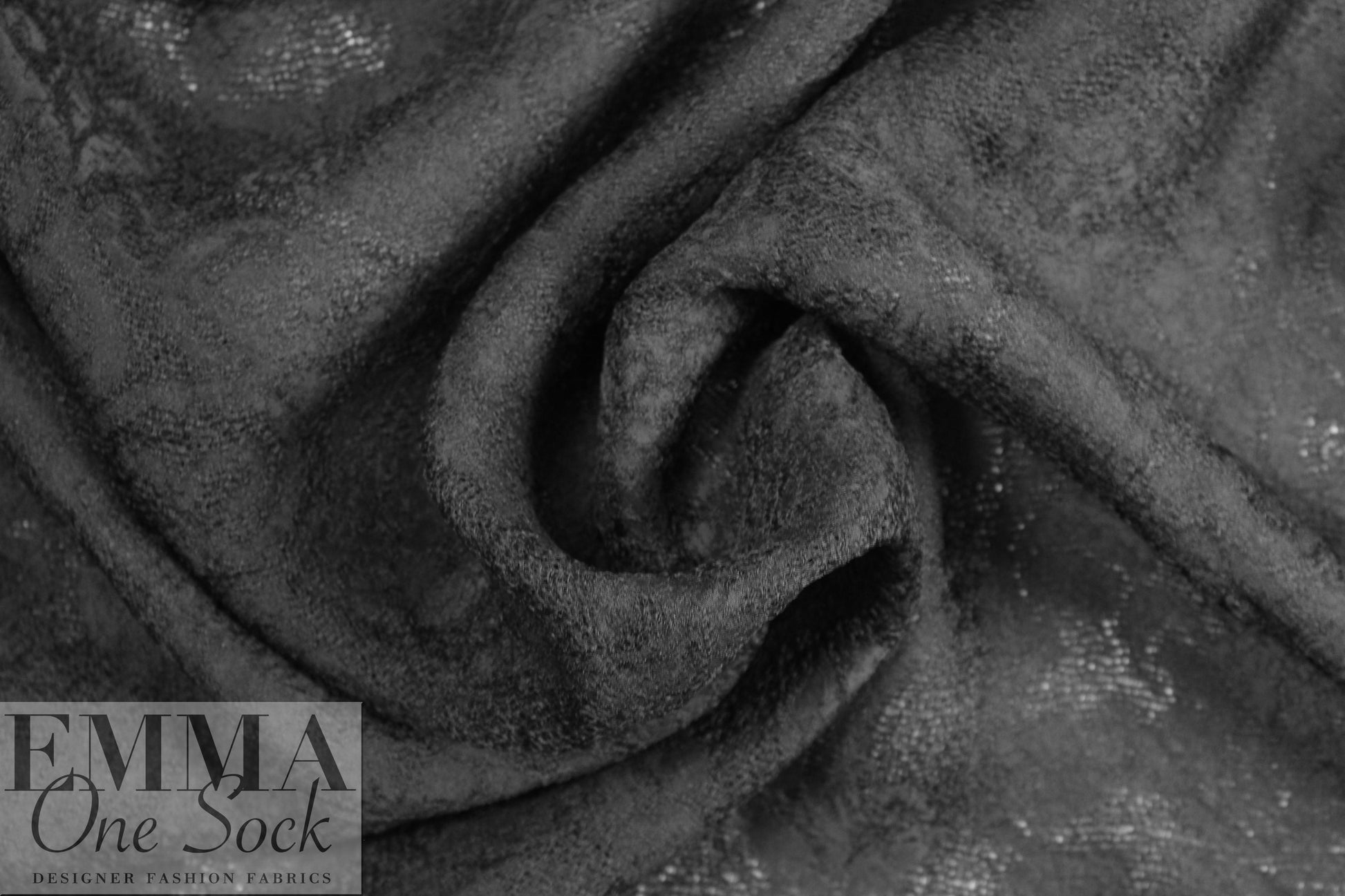 Italian black textured silk/wool semi-sheer jacquard woven