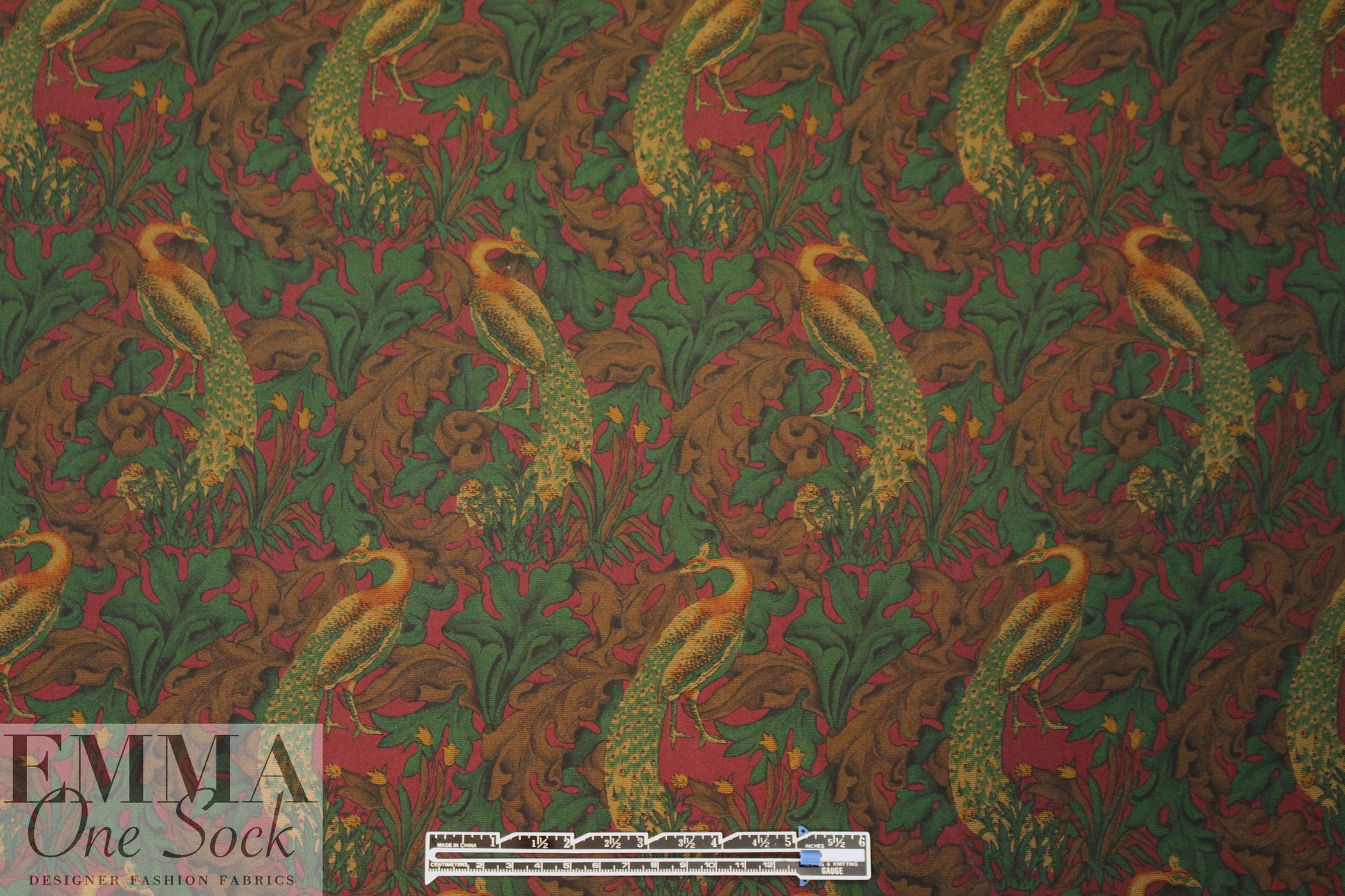 Italian silk/wool twill woven - pheasants 1.5 yd
