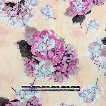 Emanue1 Ungaro floral printed wool/silk crinkle texture jacquard woven 1.4 yds