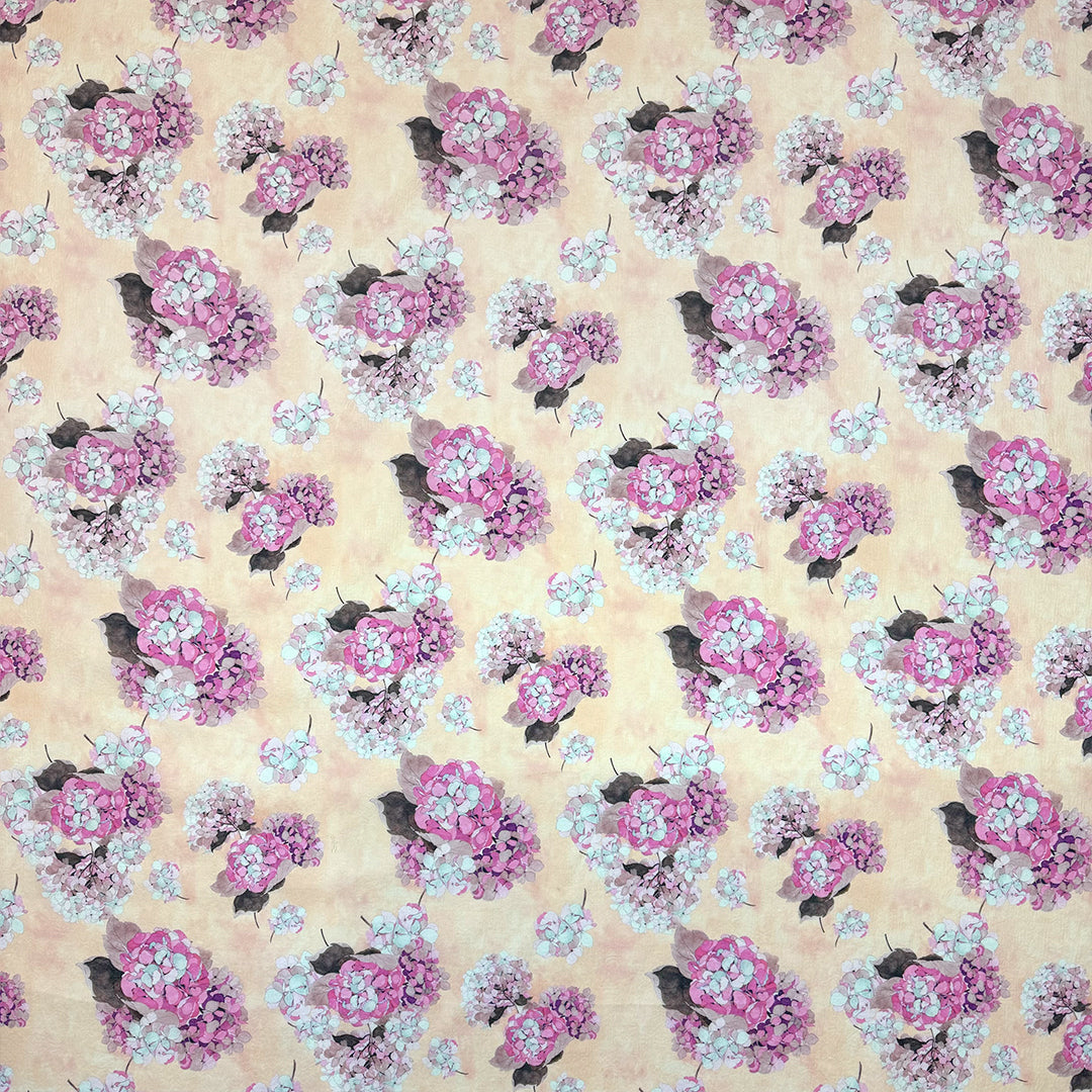 Emanue1 Ungaro floral printed wool/silk crinkle texture jacquard woven .5 yds
