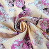 Emanue1 Ungaro floral printed wool/silk crinkle texture jacquard woven .5 yds