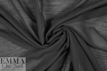 Italian semi-sheer wool/silk textured voile - black 1.875 yd