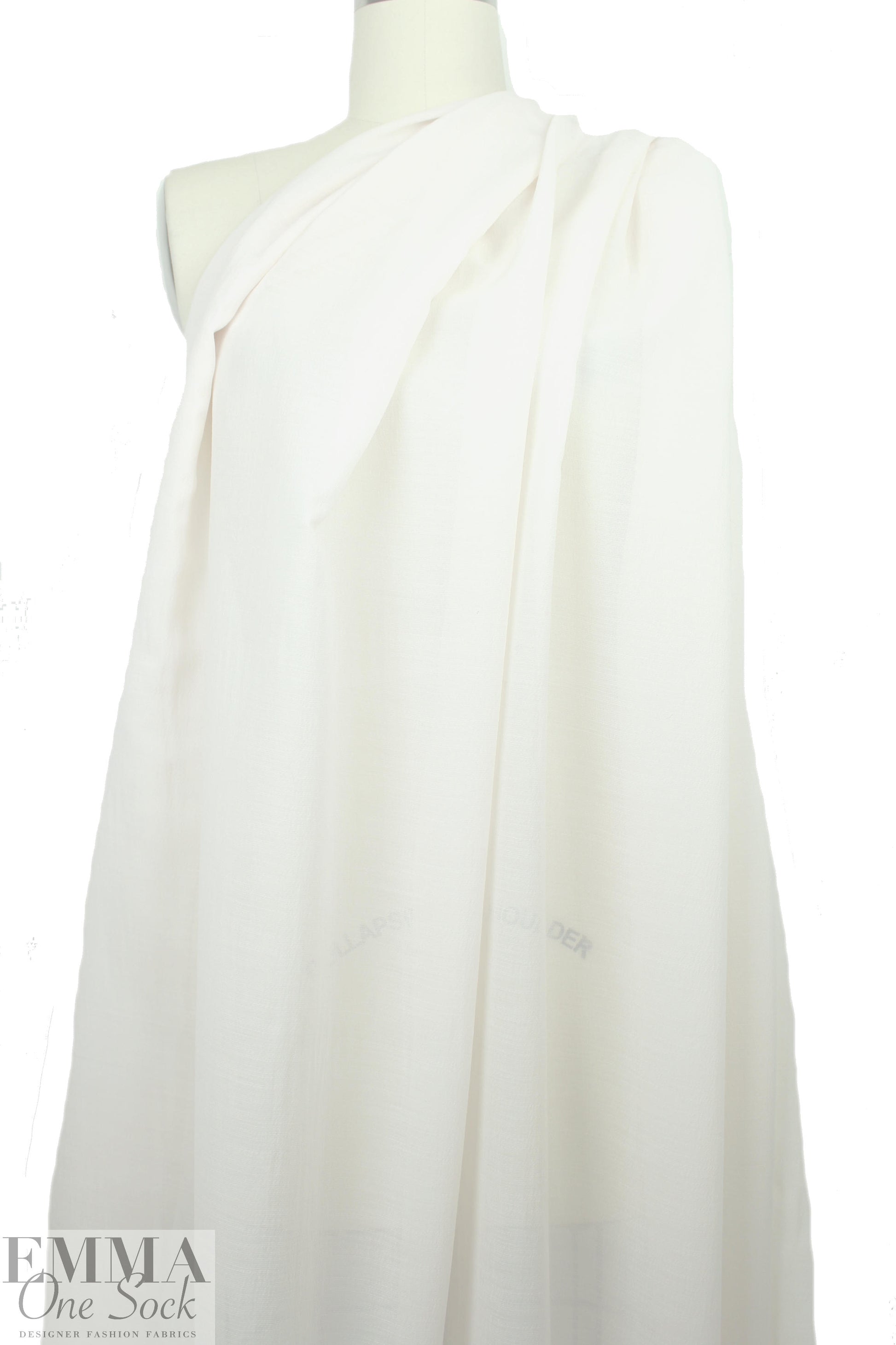 Italian semi-sheer wool/silk textured voile - alabaster 2 yds