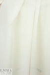 Italian semi-sheer wool/silk textured voile - alabaster